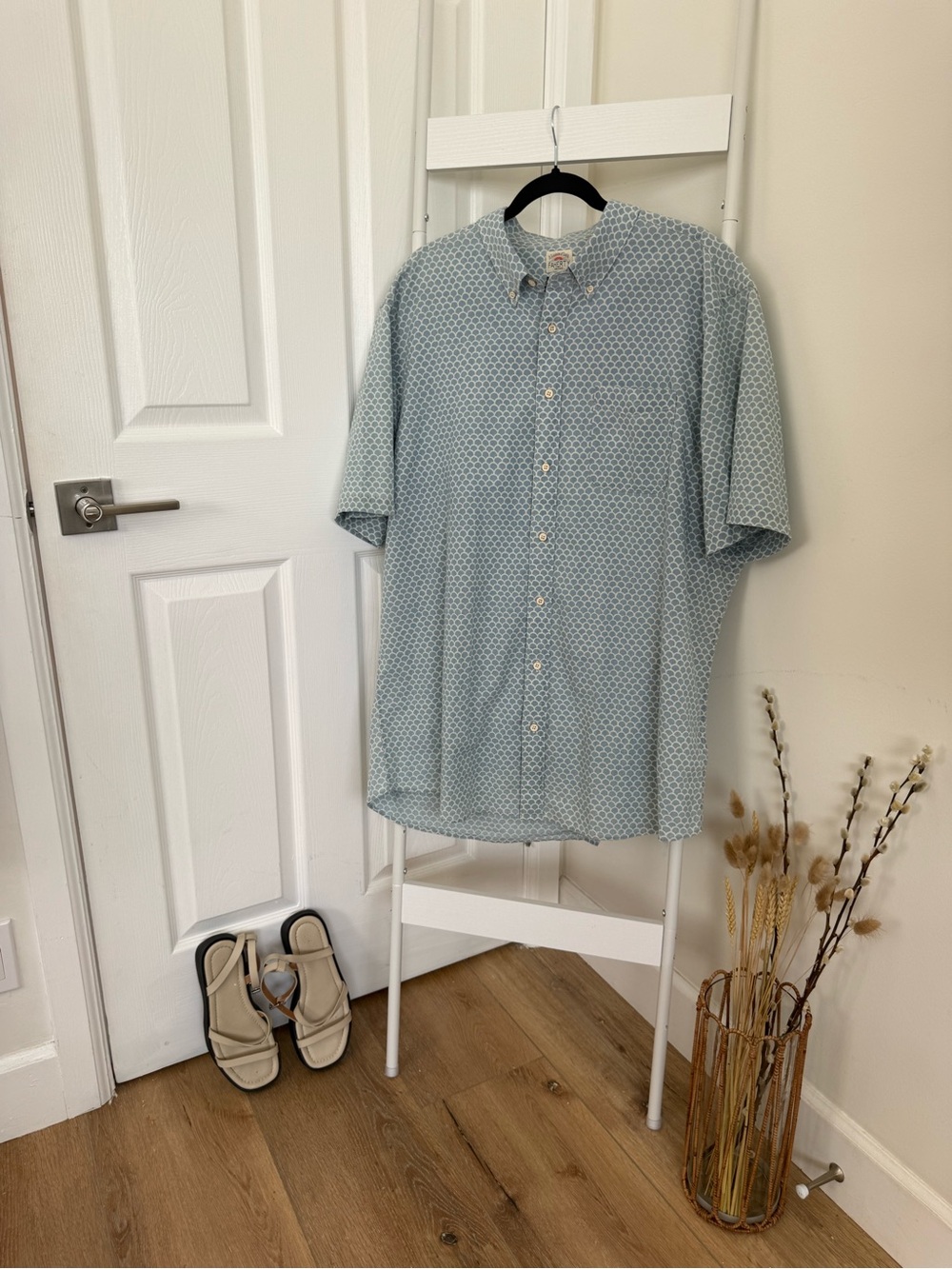 Faherty Light Blue Fish-scale Redux Breeze Short-Sleeve Button-Down Shirt